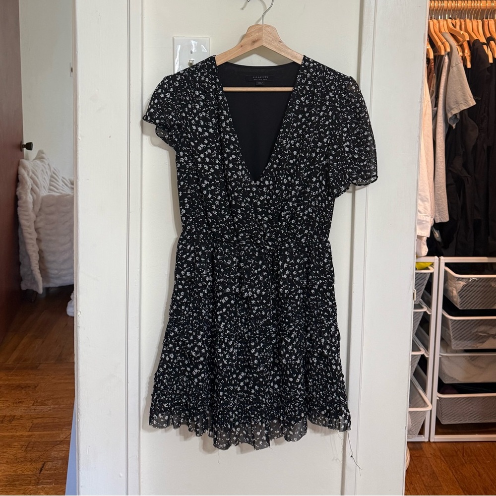 ALLSAINTS Black Floral Dress